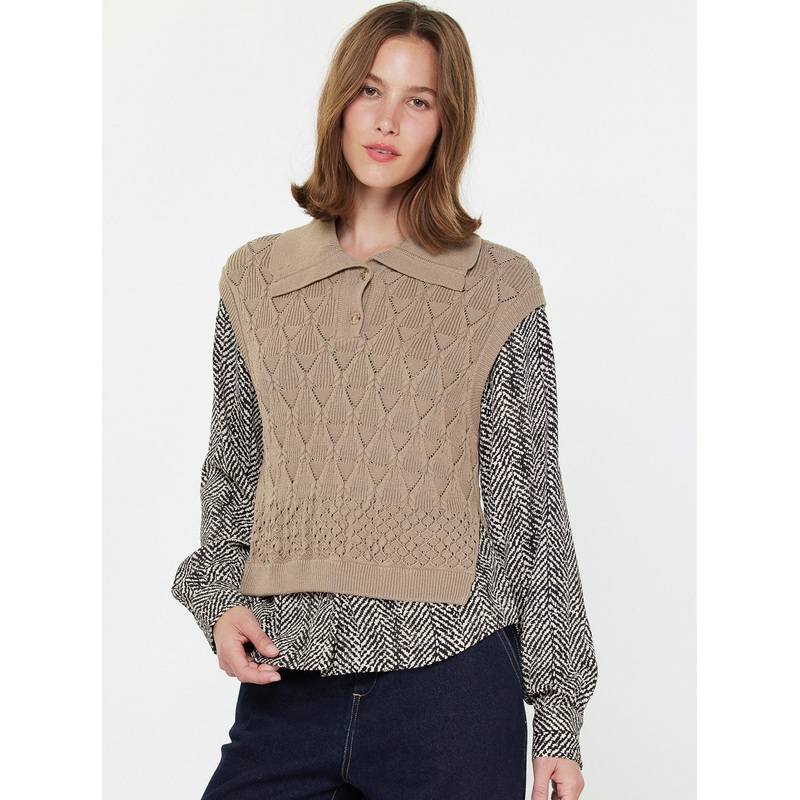 Zebra Combo Sweater XS