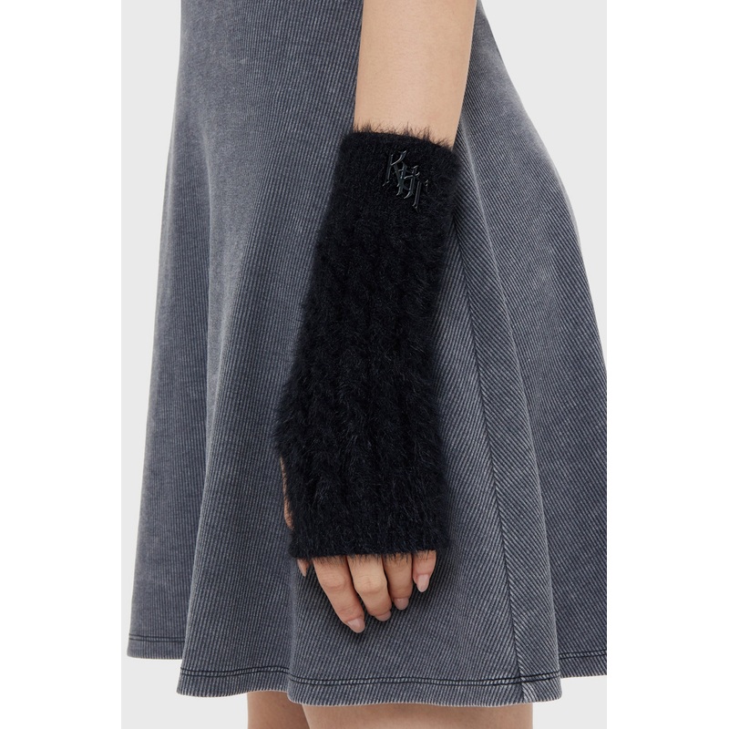 Moons Gaze Fingerless Gloves One Size Black 63% Polyamide 37% Acrylic