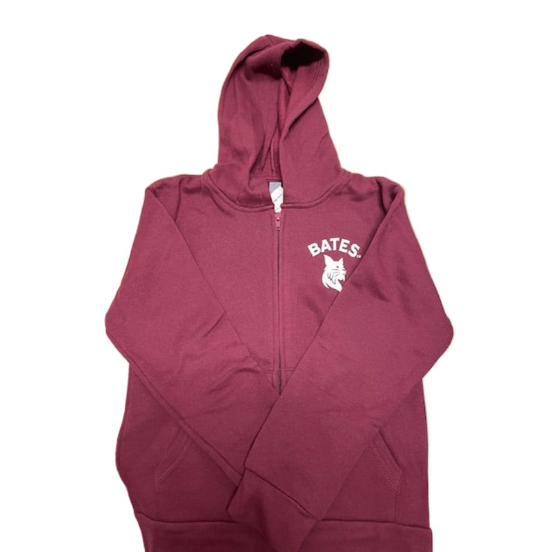 Youth Maroon Full-Zip Hooded Sweatshirt from Perrin Sportswear Youth Small