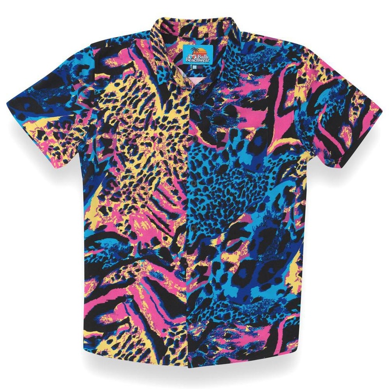 Balls Beachwear Retro Junkie Button Up Blue S