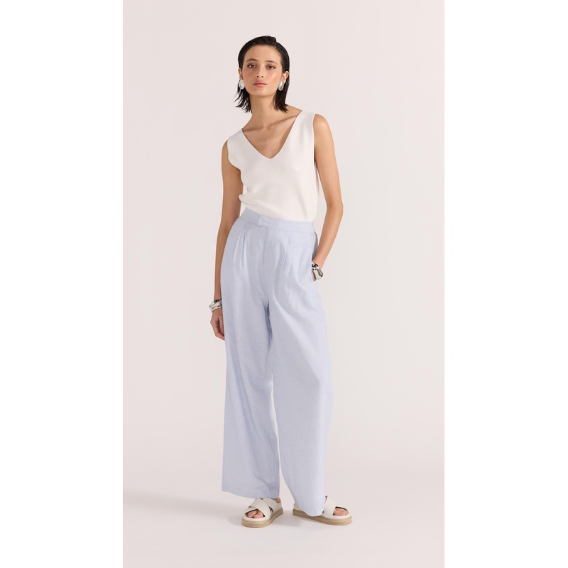 Danica Wide Leg Pants XS BLUE/WHITE