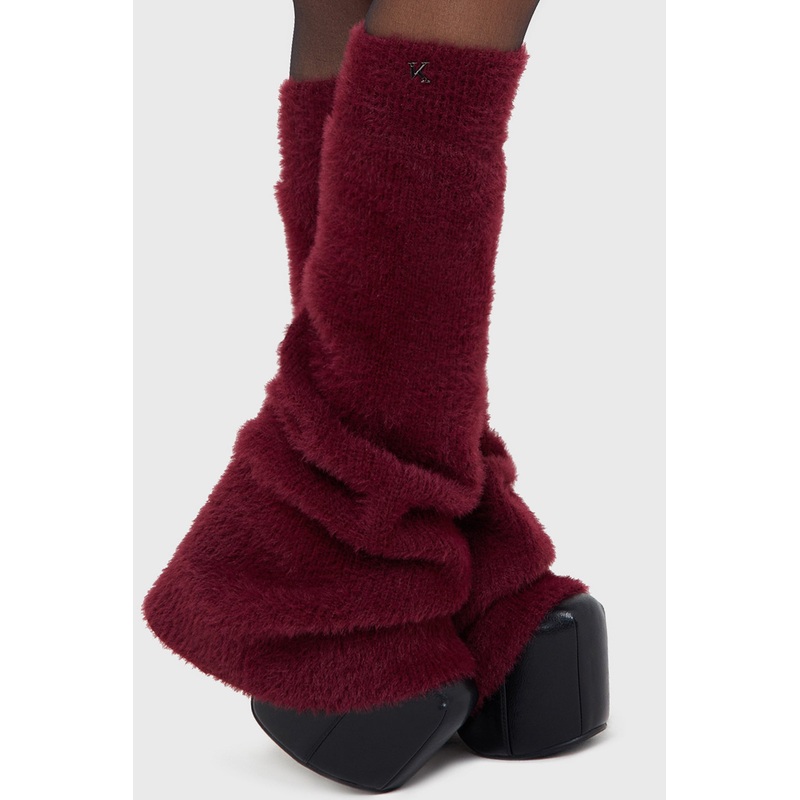 Dark Night Leg Warmers [Red] one size Red 65% Polyamide 35% Acrylic