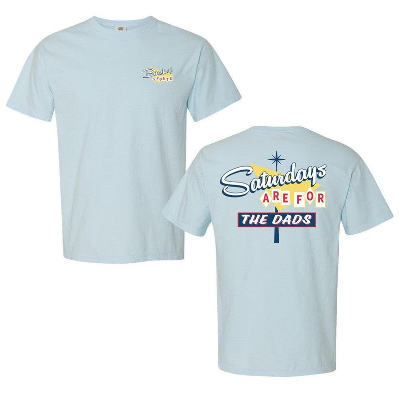 Saturdays Are For The Dads Retro Sign Tee Light Blue S