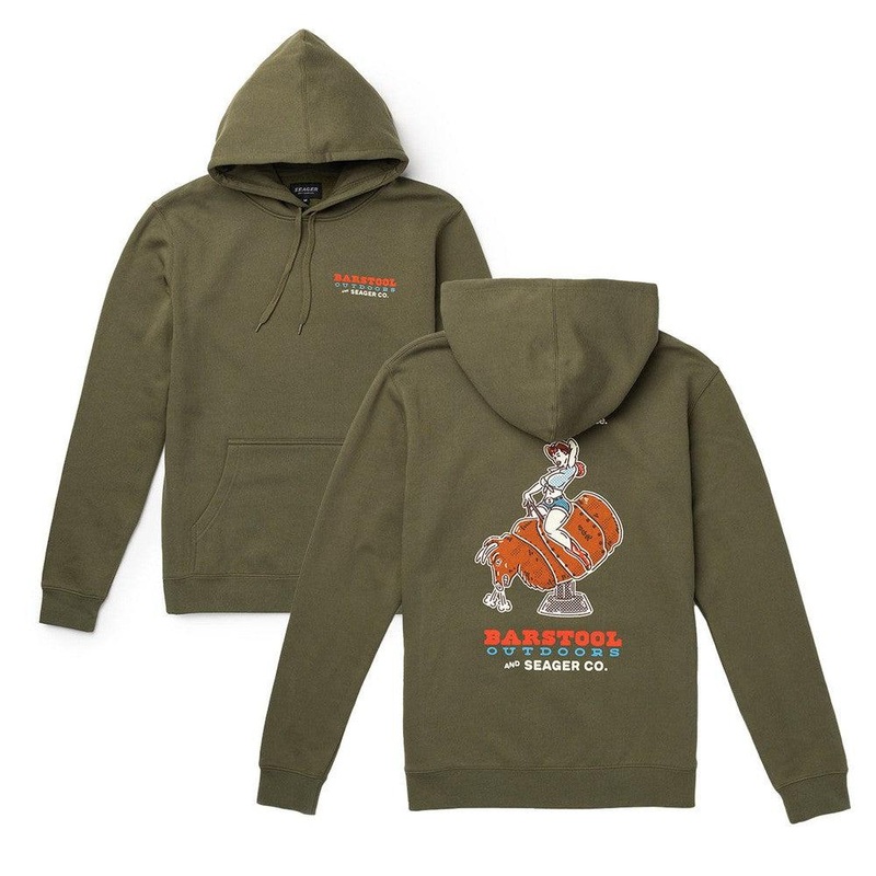 Seager x Barstool Outdoors Cowgirl Hoodie Green S