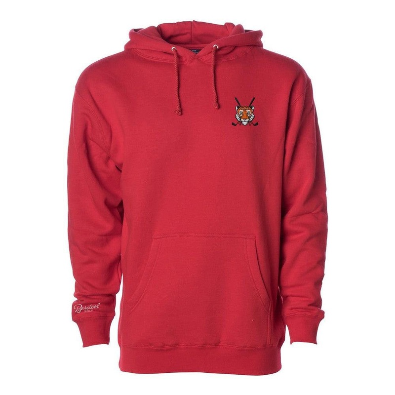 Barstool Golf Tiger Embroidered Hoodie Red S