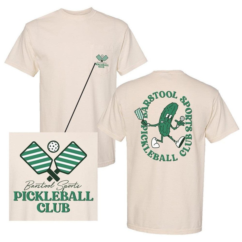 Barstool Pickleball Club Pocket Tee Ivory S