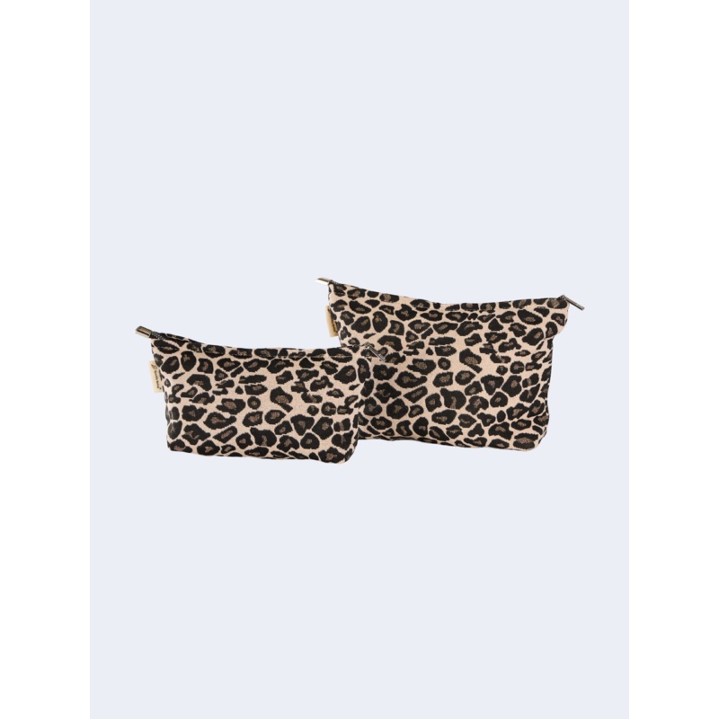 2pc Leopard Cosmetic Bag O/S