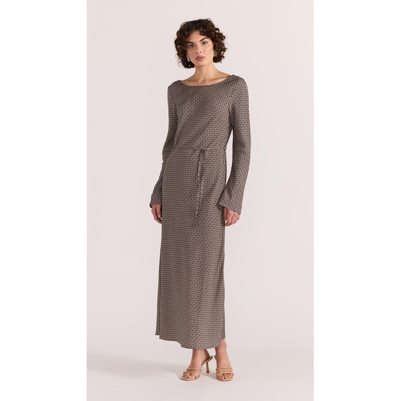 Calla Bias Midi Dress XS Black/Beige