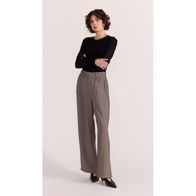 Calla Wide Leg Pants XS Black/Beige
