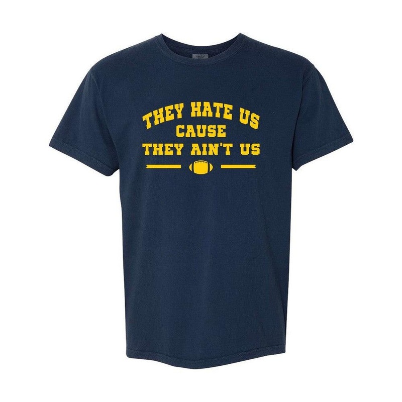 Hate Us MI Tee Navy S