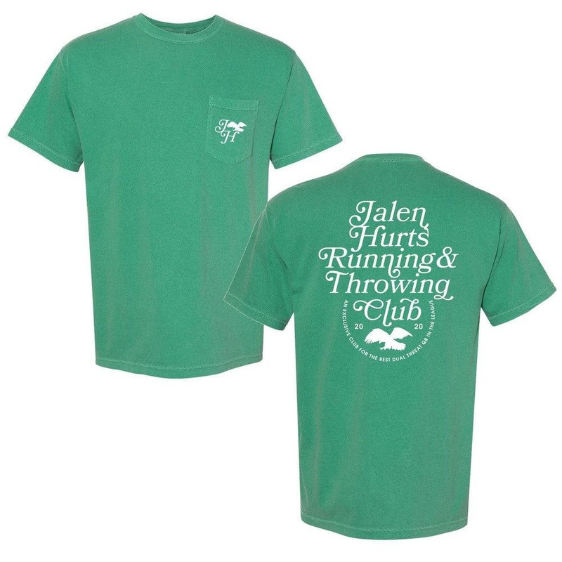 Jalen Hurts R & T Club Pocket Tee Green S