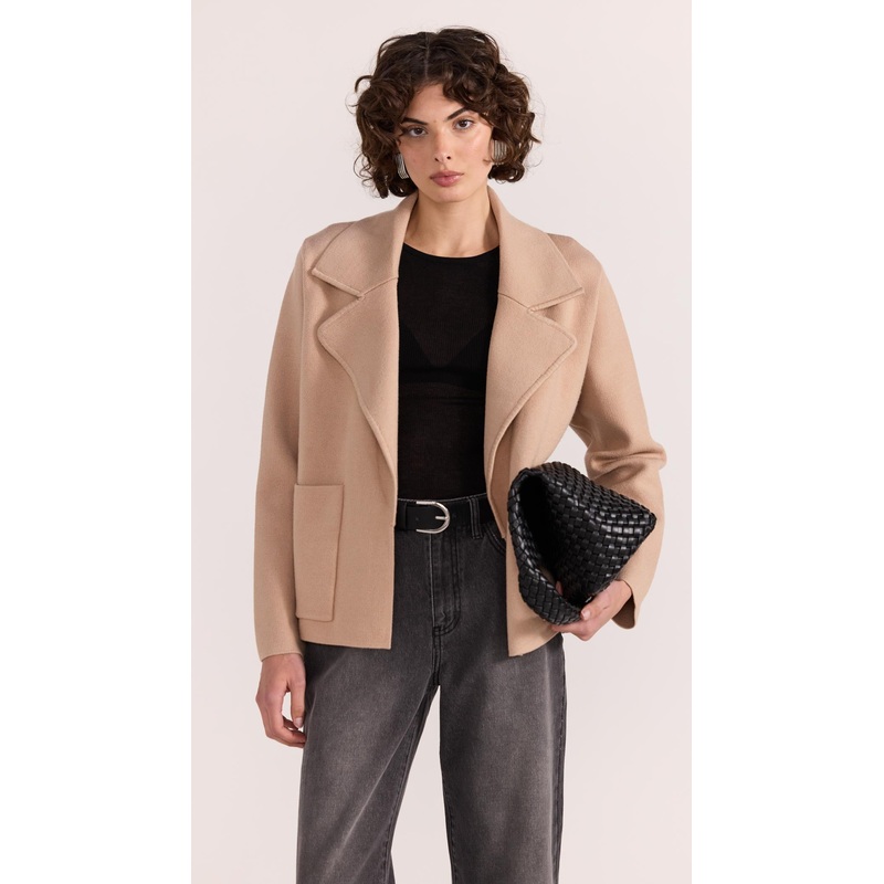 Aiden Crop Coatigan – Camel XS Camel