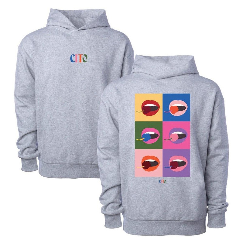 Chicks In The Office Lips Hoodie Grey S