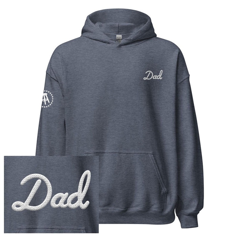 Dad Embroidered Hoodie Heather Navy S