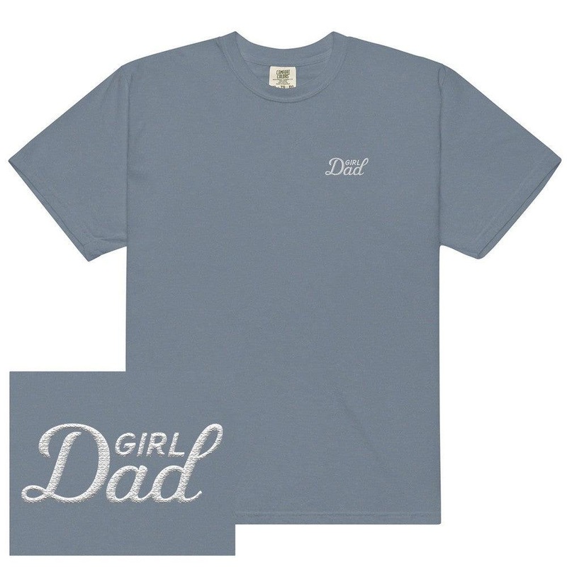 Girl Dad Embroidered Tee Blue S