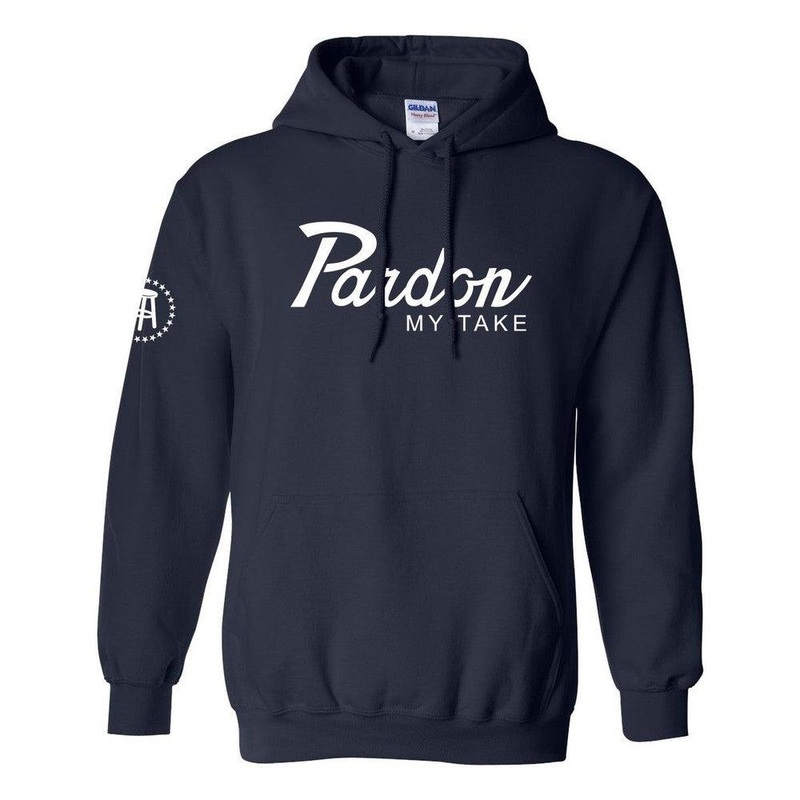 Pardon My Take Script Logo Hoodie Navy S