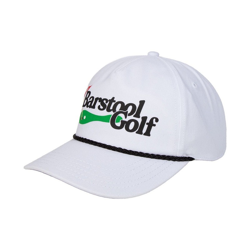 Barstool Golf Canvas Rope Hat White One Size