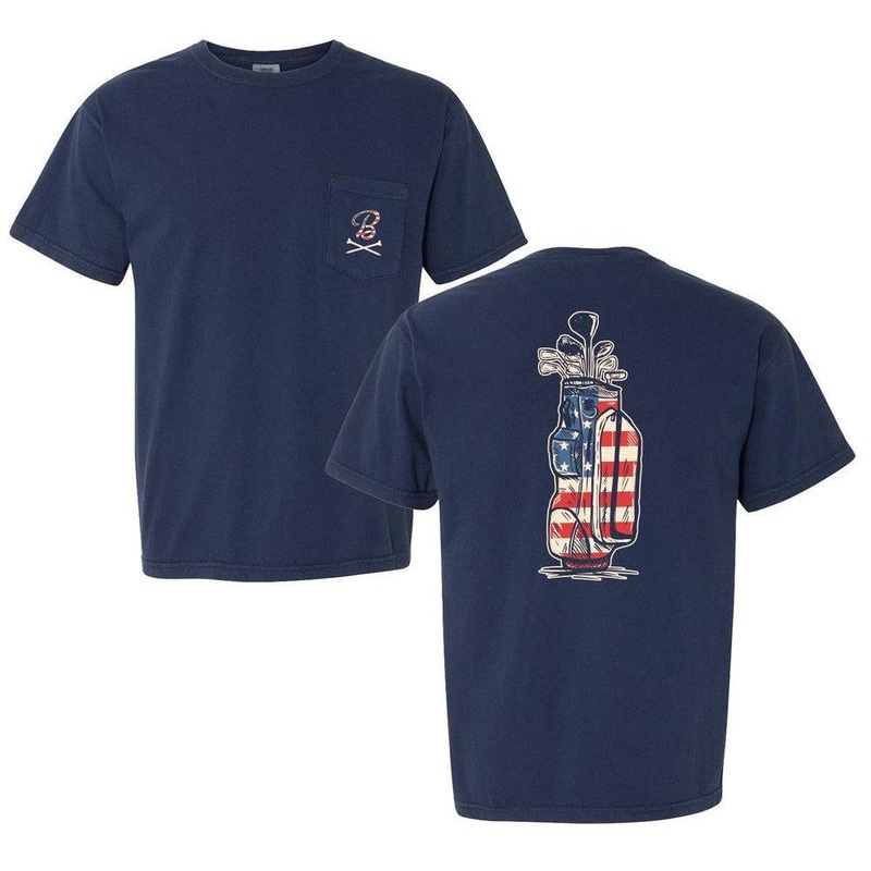 Barstool Golf USA Pocket Tee Navy S