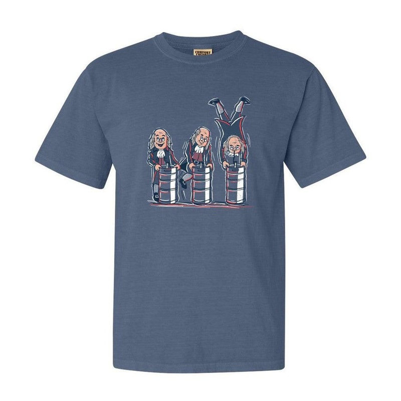 Ben Franklin Keg Stand Tee Blue S