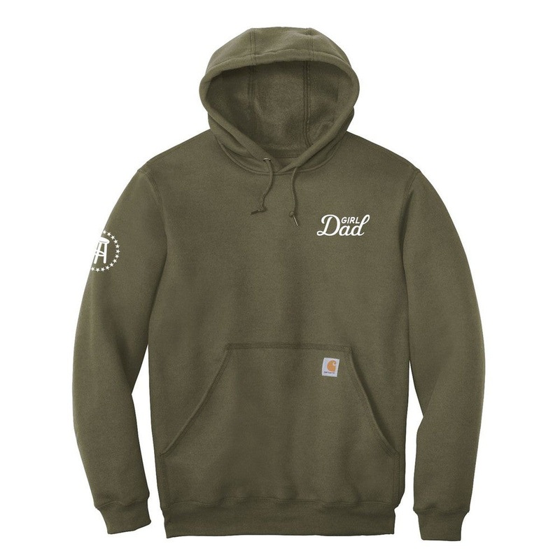 Girl Dad Embroidered Premium Hoodie Green S