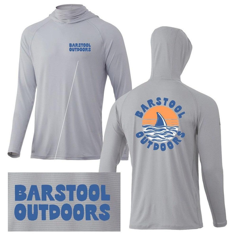 Huk x Barstool Outdoors Shark Fin Hoodie Grey M