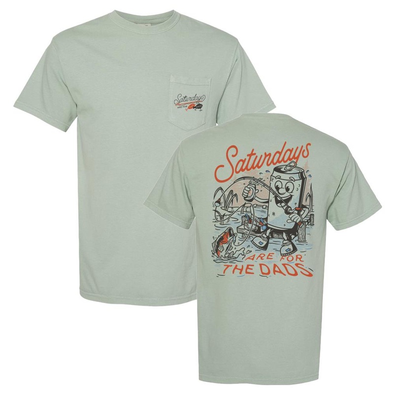 Saturdays Are For The Dads Fishing Pocket Tee Ivory-Discontinued S