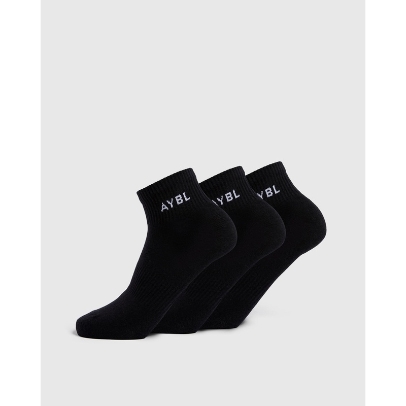 Everyday Ankle Socks (3 Pack) – Black S (UK 2-5)