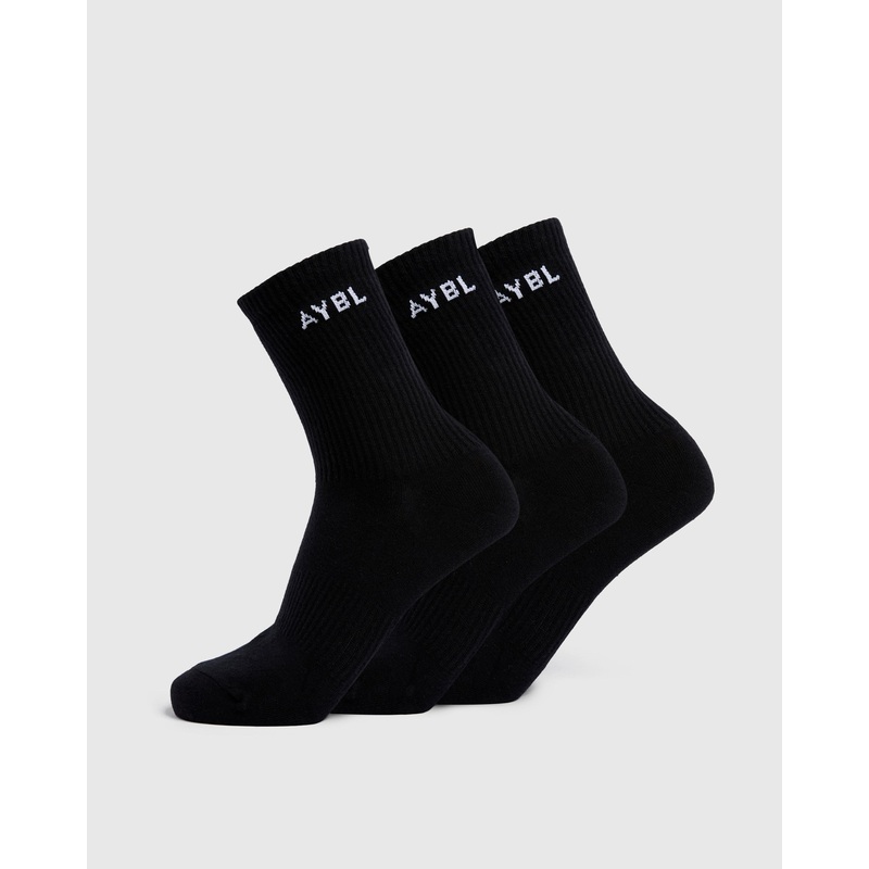Everyday Crew Socks (3 Pack) – Black S (UK 2-5)