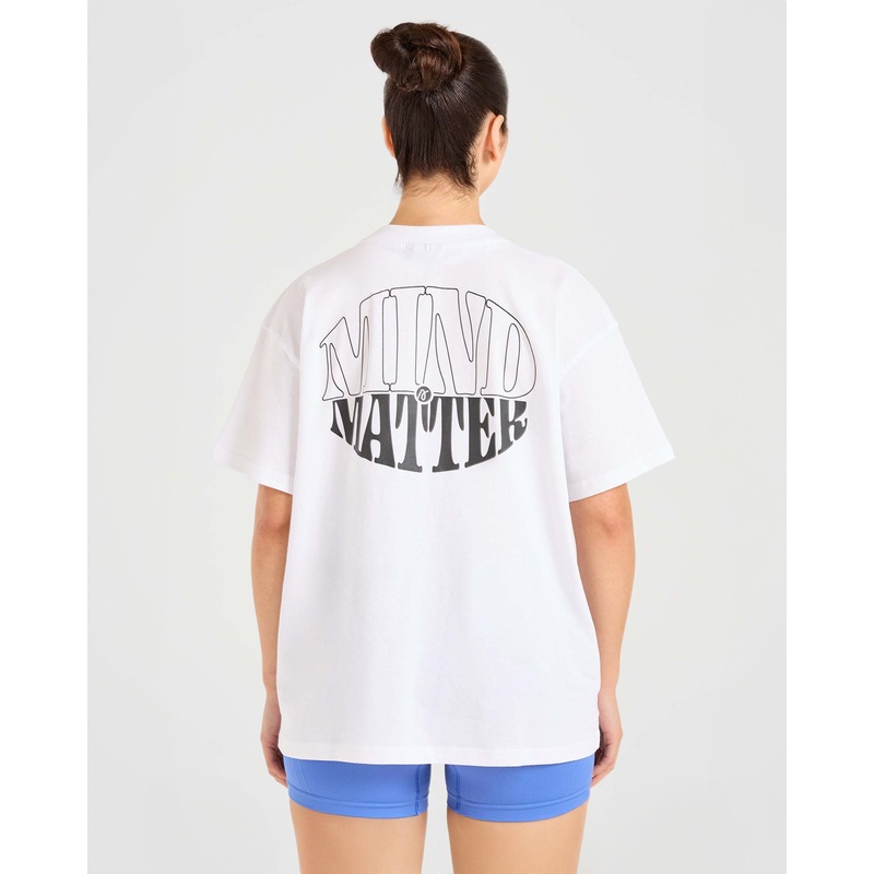 Mind Over Matter Oversized T Shirt – White XS