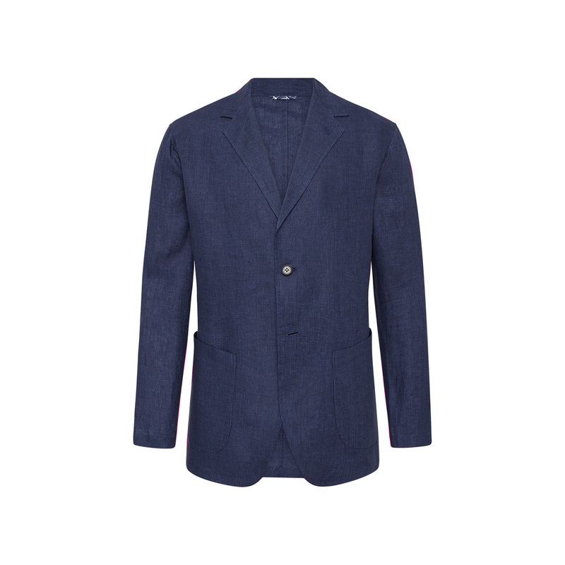 Dalton Linen Shirt Jacket Navy 36