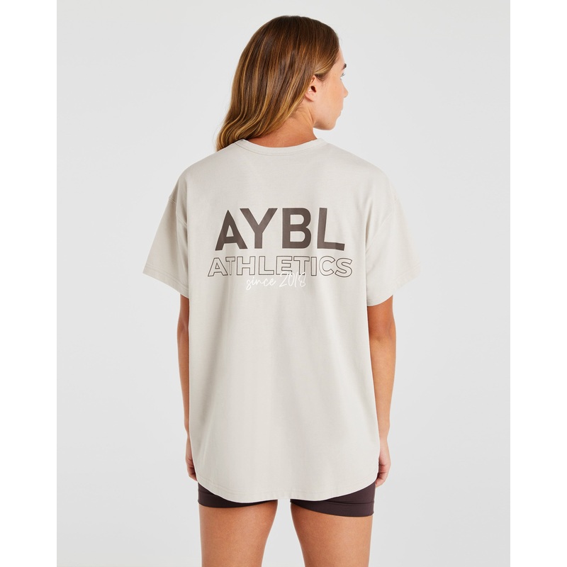 AYBL Athletics Oversized T Shirt – Beige XS