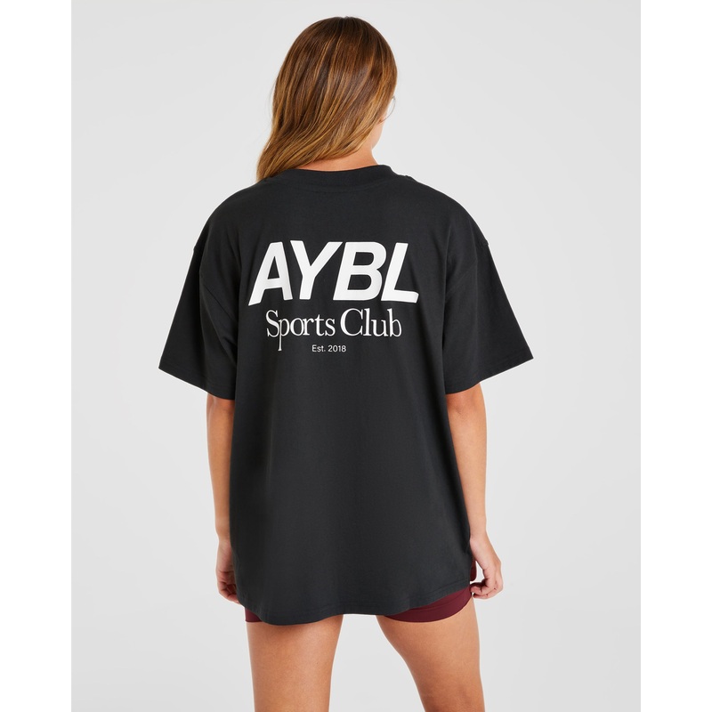 AYBL Sports Club Oversized T Shirt – Black XS
