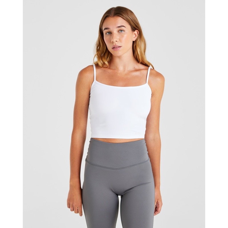 Essential Crop Vest – White XS