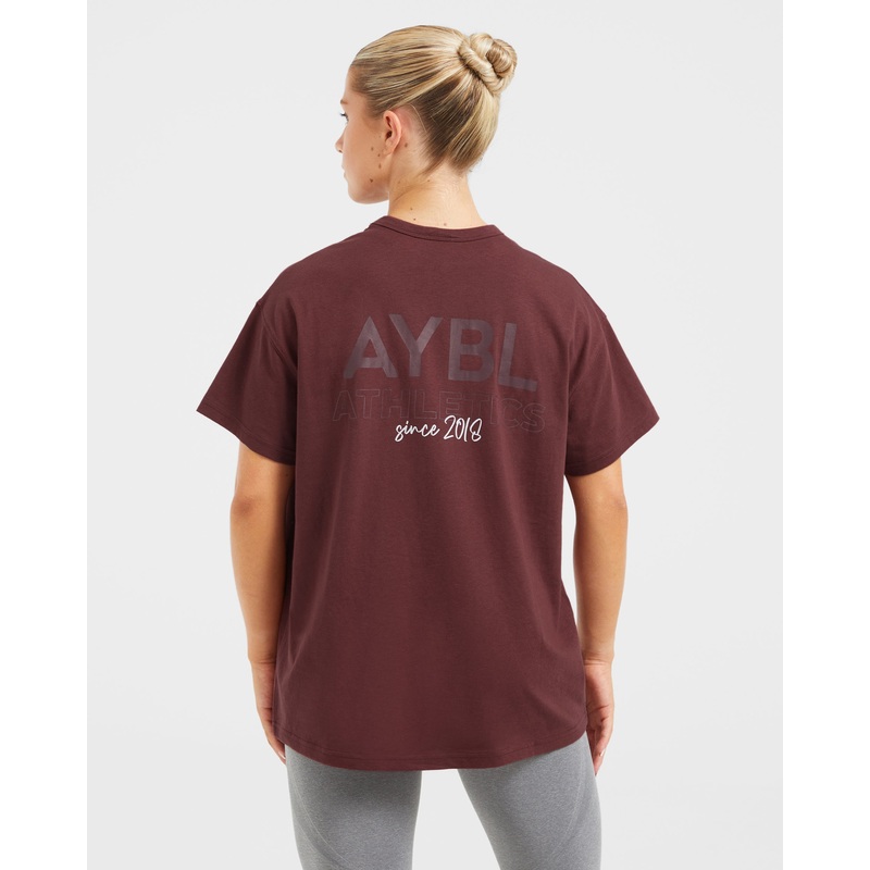 AYBL Athletics Oversized T Shirt – Burgundy XS