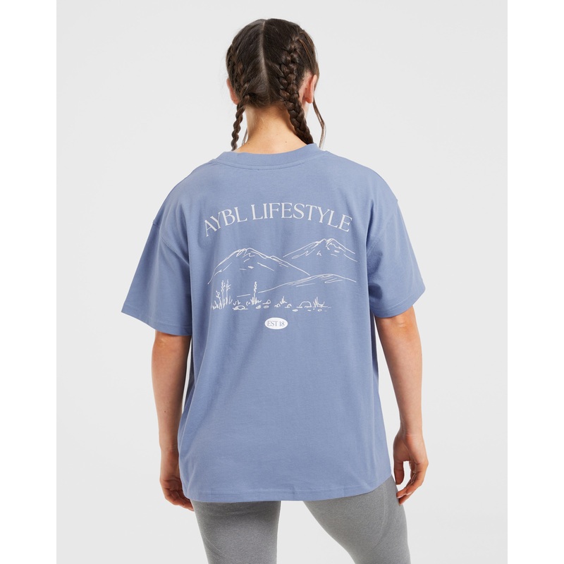 AYBL Lifestyle Oversized T Shirt – Cornflower Blue XS