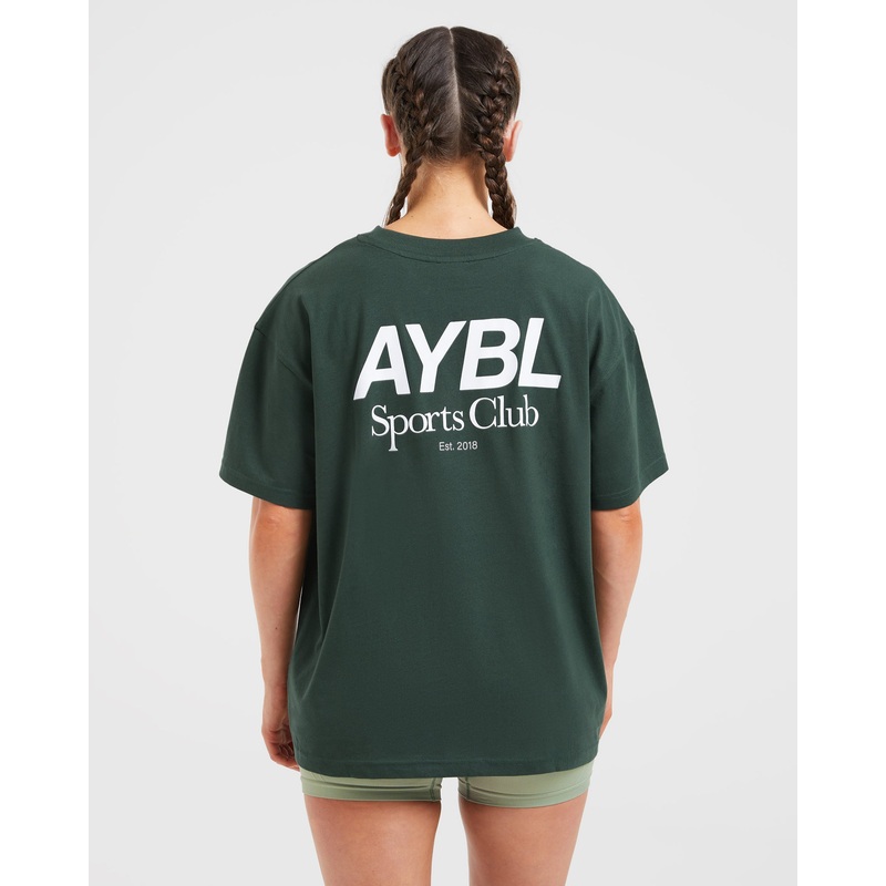 AYBL Sports Club Oversized T Shirt – Forest Green XS