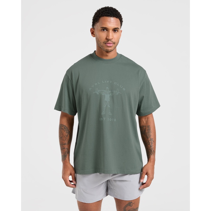 Lift Club Oversized T Shirt – Vintage Sage XS