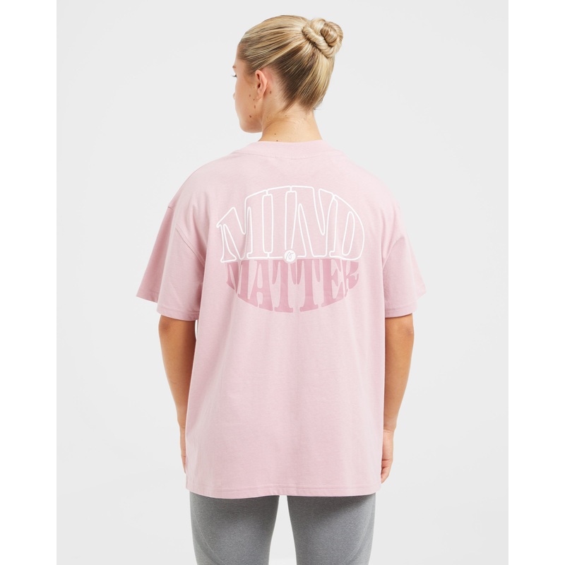 Mind Over Matter Oversized T Shirt – Pink XS