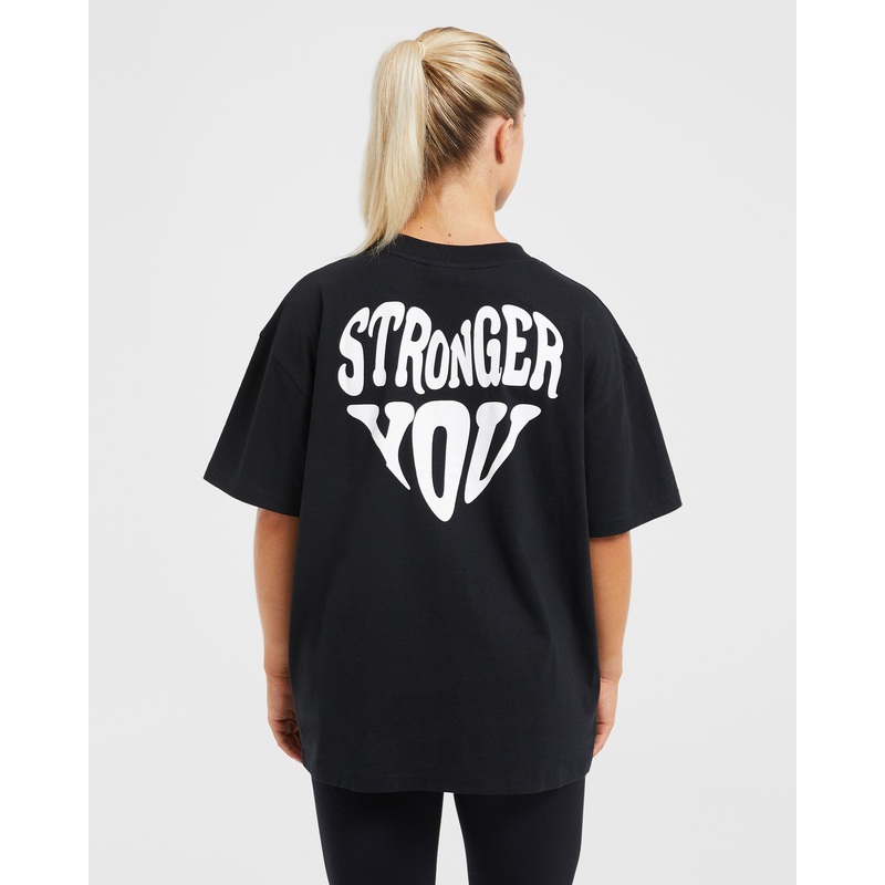 Stronger You Oversized T Shirt – Black XS