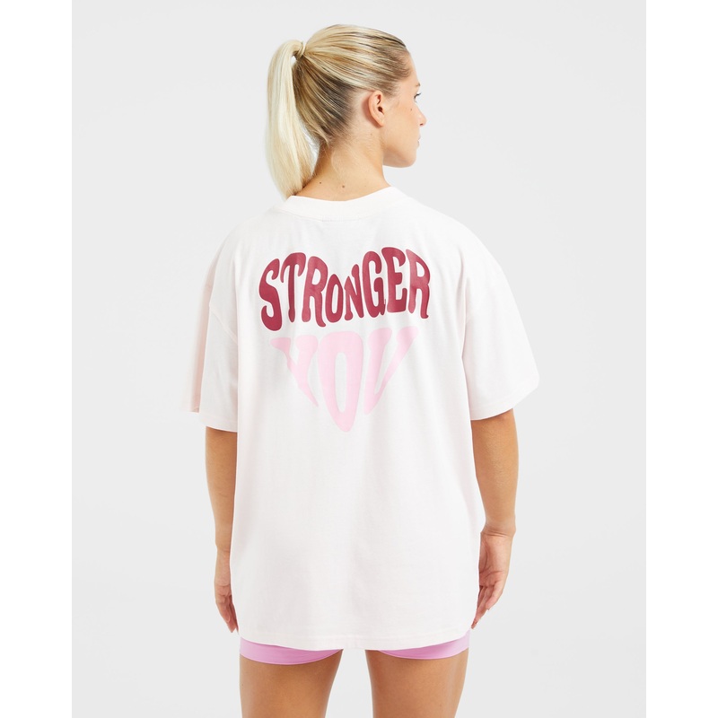 Stronger You Oversized T Shirt – Pink XS