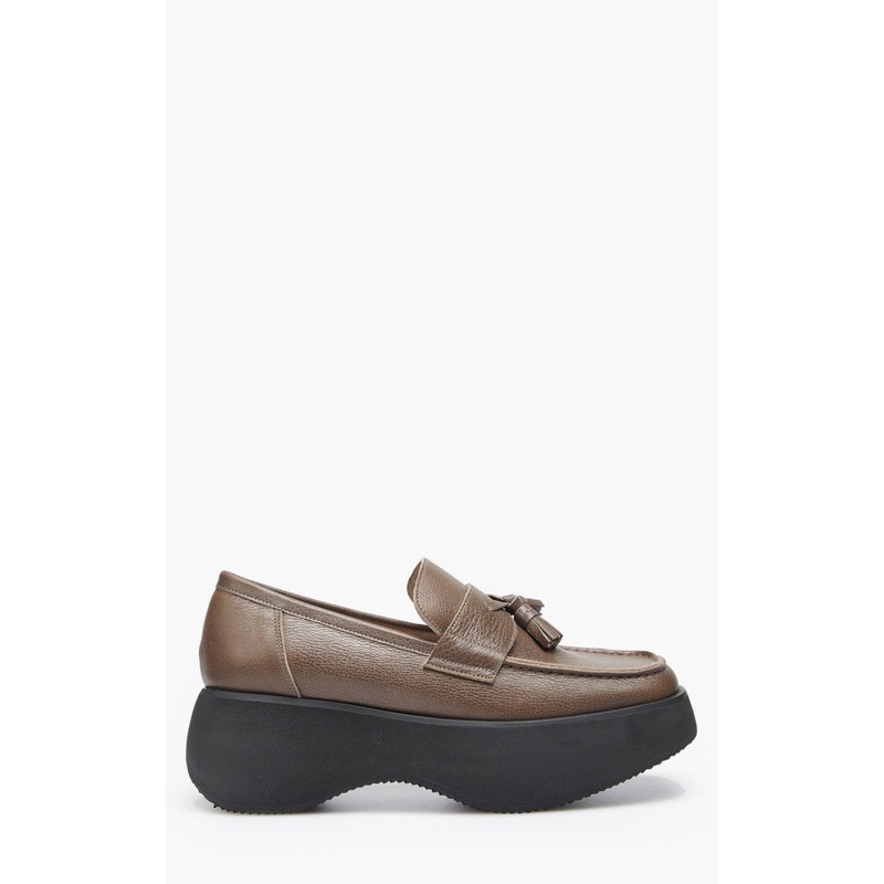 TheOpen Product Tassle Platform Loafer Brown 38