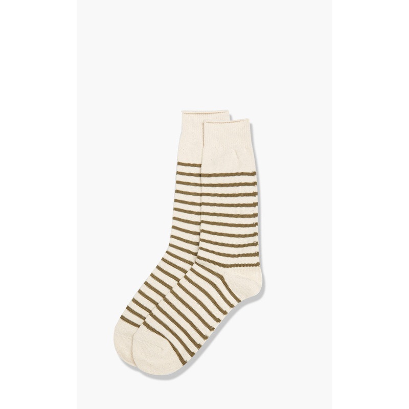 Anonymous Ism Socks Re Cotton Stripe Crew Khaki L