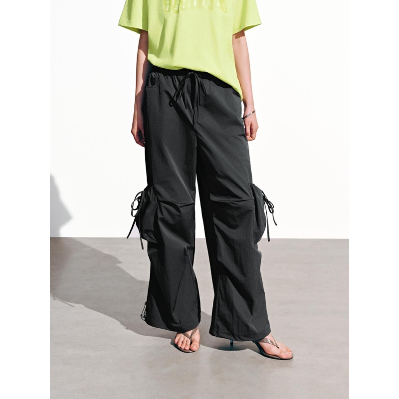 Cargo Wide Leg Pants Dark Grey XXS