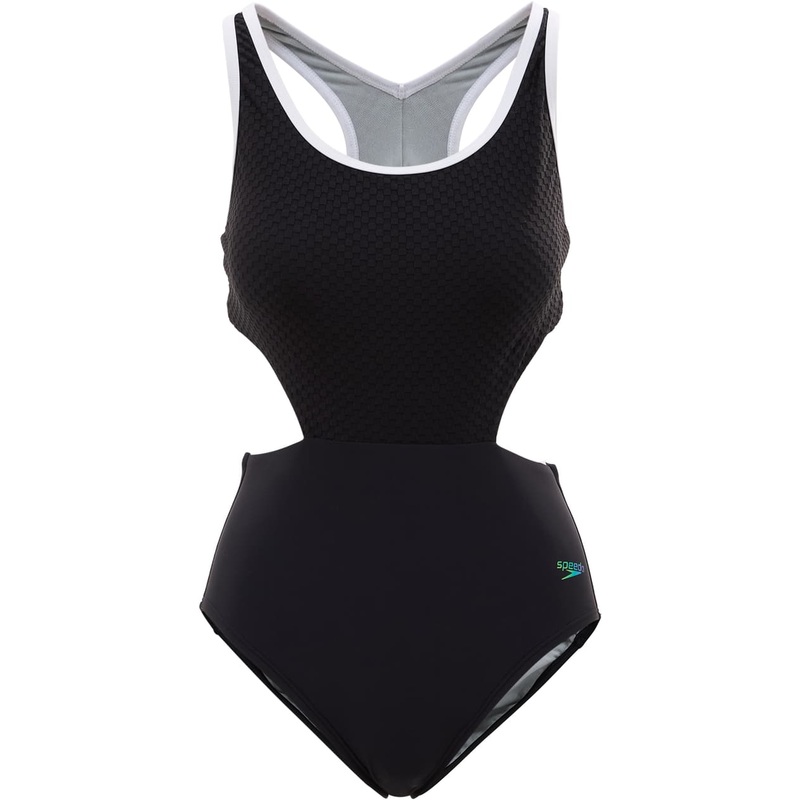 Speedo Jacquard Splice One Piece Swimsuit with Side Cut Out – Women’s