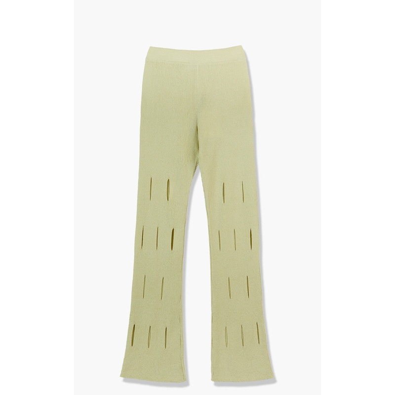 TheOpen Product Cut-Out Knit Pants Pale Green 1