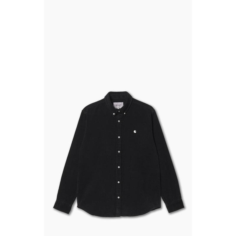 Carhartt WIP L/S Madison Fine Cord Shirt Black/Wax S