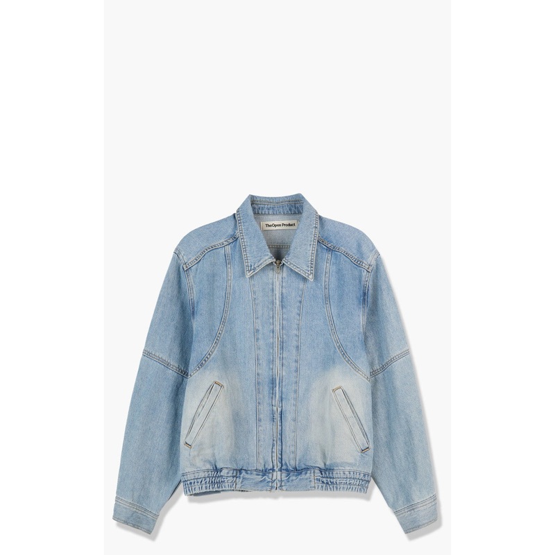 TheOpen Product Washed Denim Bomber Jacket Blue 1