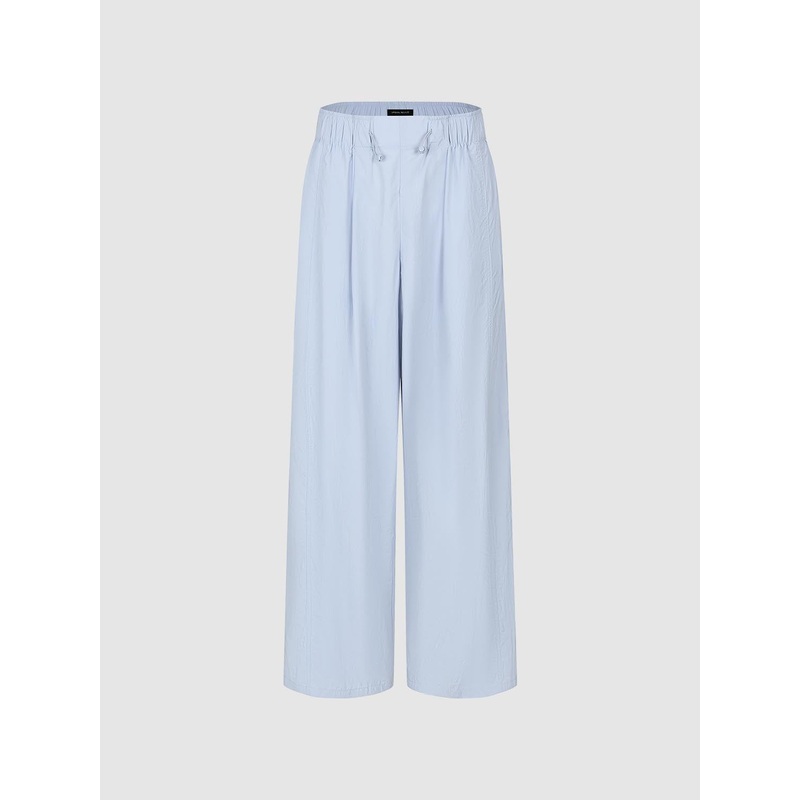 Drawstring Wide Leg Pants Blue S