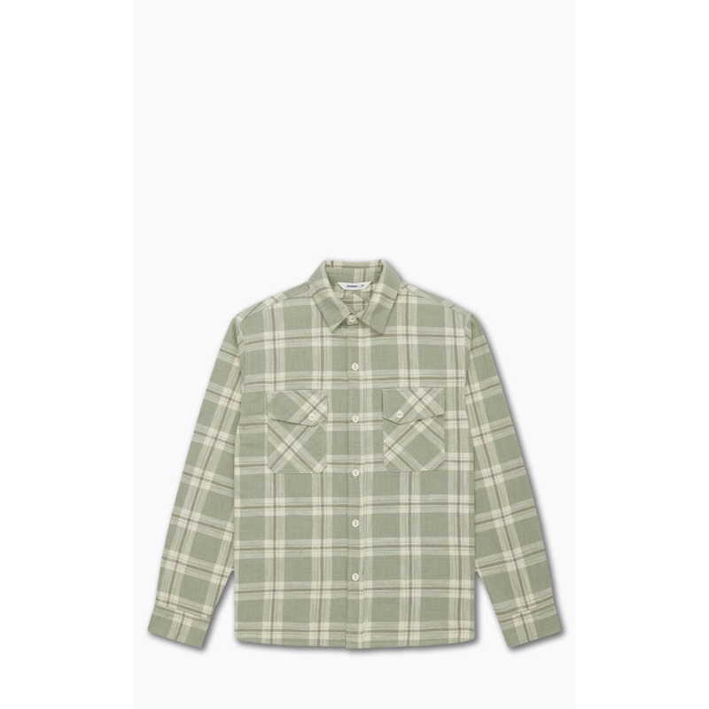 3sixteen Crosscut Flannel Seafoam Slub Check M