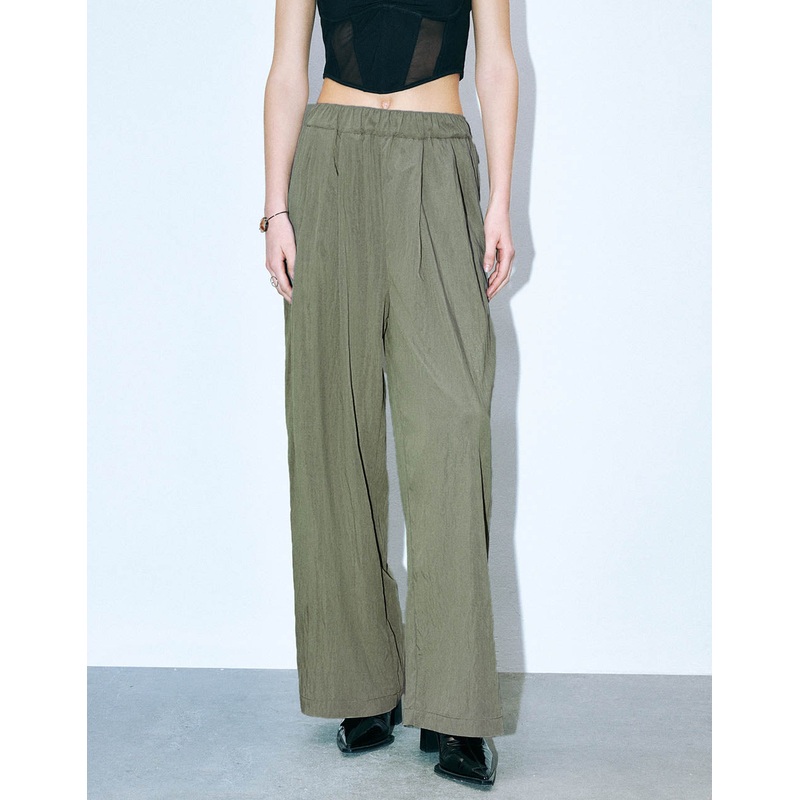 Loose Wide-Leg Pants Dark Grey XXS